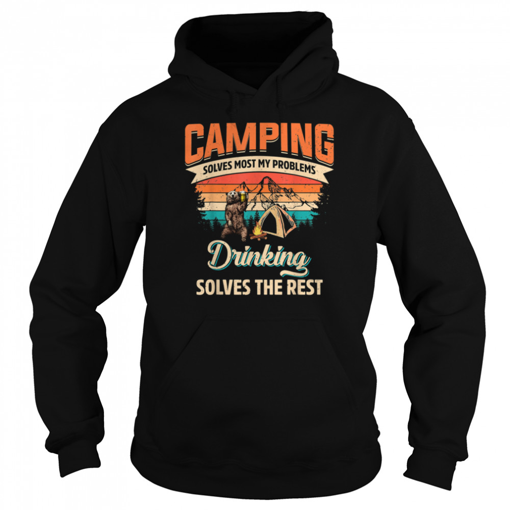 Bear Camping Solves Most Of My Problems Bourbon  Unisex Hoodie