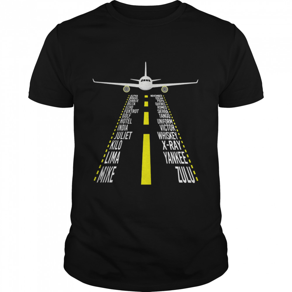 Pilot phonetic alphabet airplane alpha bravo charlie delta echo foxtrot shirt