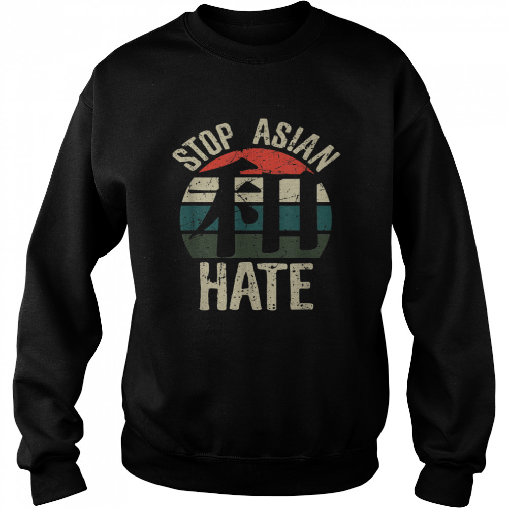 Stop Asian Hate Harmony WA Japanese Kanji Character Retro  Unisex Sweatshirt