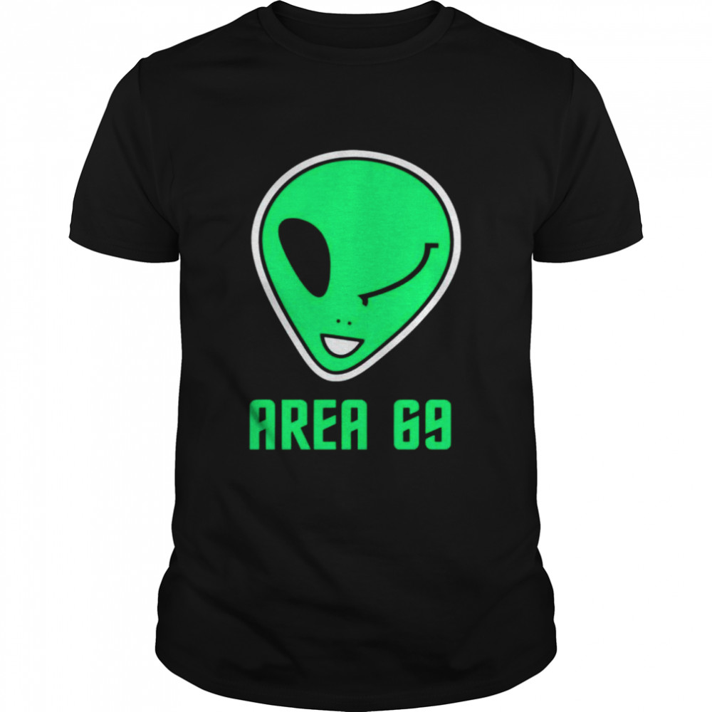 Winking Alien Joke Area 69 shirt