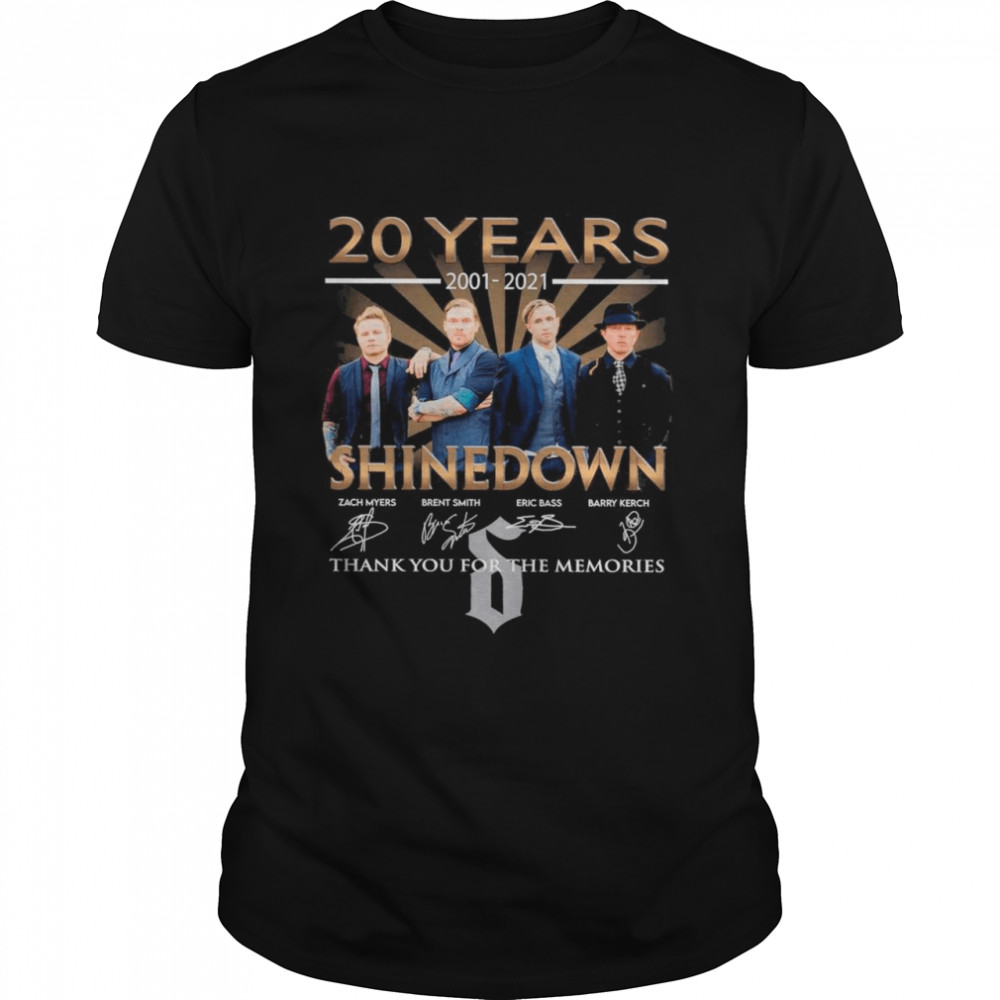 20 Years 2001 2021 Of The Shinedown Band Signatures Thank You For The Memories shirt