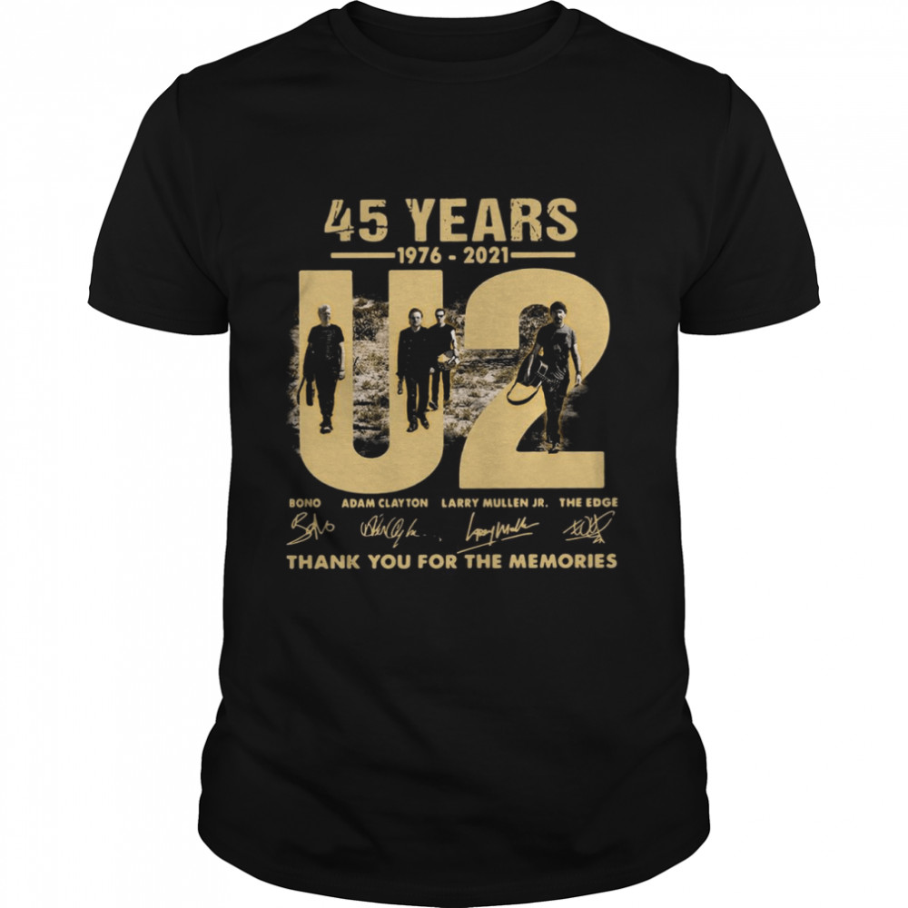 45 years 1976 2021 U2 Bono Adam Clayton thank you signatures shirt