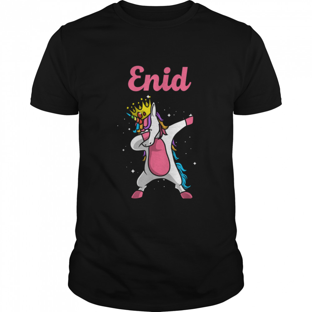ENID Name Personalized Birthday Dabbing Unicorn Queen shirt