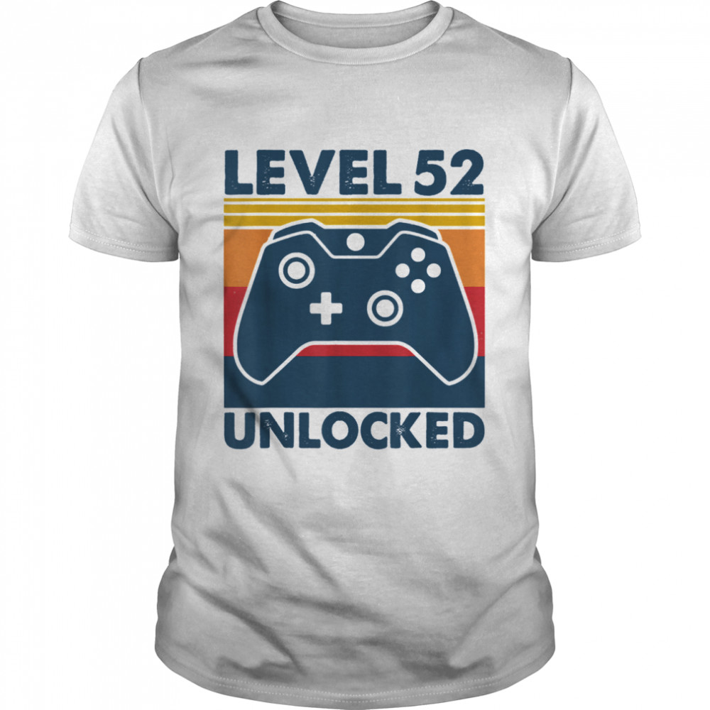 Level 52 Unlocked Shirt Vintage Video Game 52nd Birthday Shirt