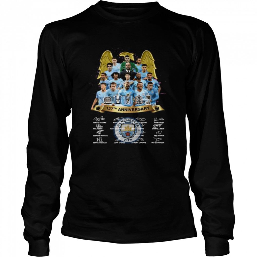 Manchester City 127th Anniversary Signatures shirt Long Sleeved T-shirt