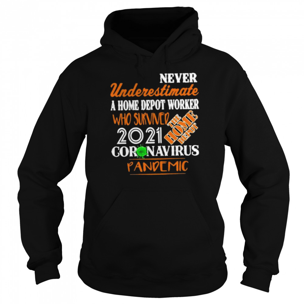 Never Underestimate A Home Depot Worker Who Survived Coronavirus Pandemic 2021  Unisex Hoodie