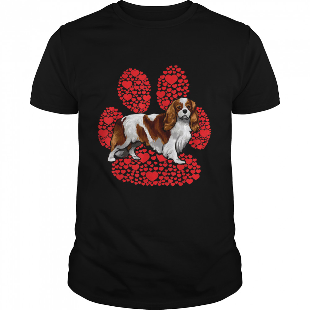 Cavalier King Charles Spaniel Valentines Day Dog Love Paw Shirt