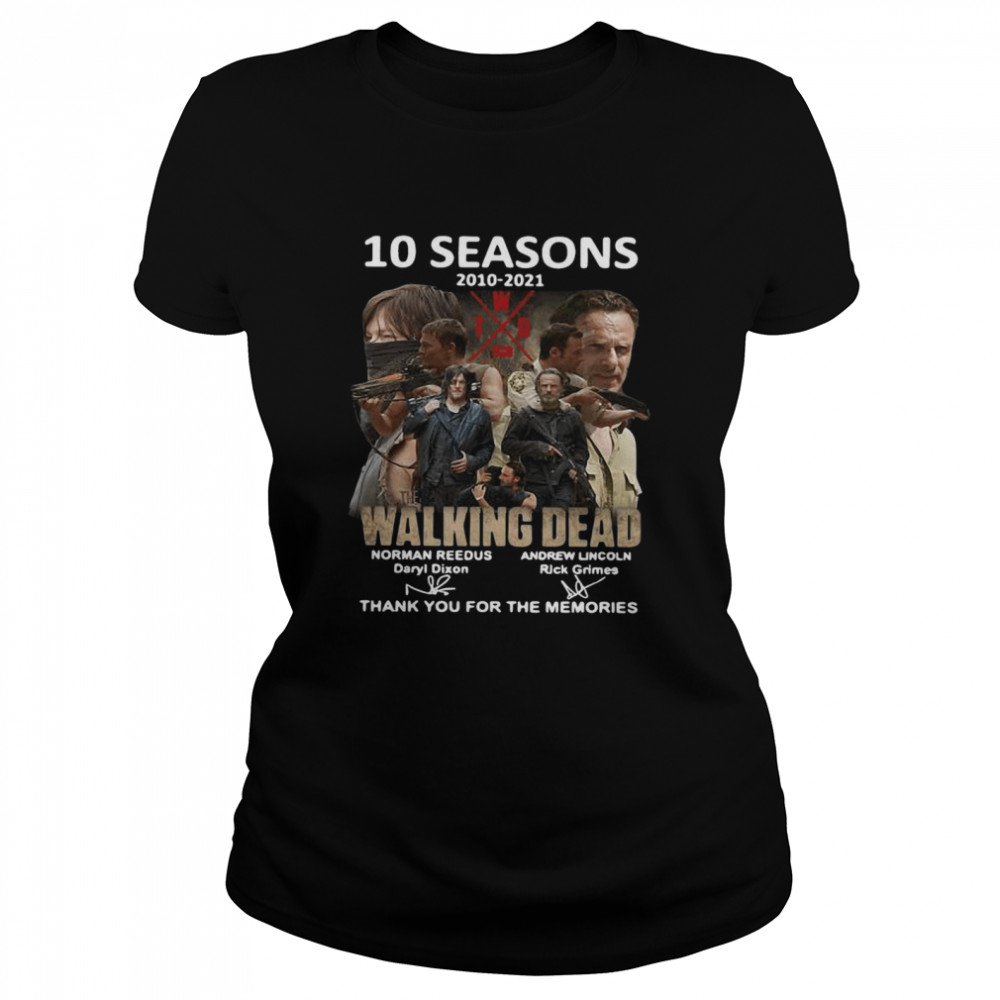Walking Dead 10 Seasons 2010 2021 norman reedus daryl dixon andrew lincoln rick grimes T-shirt Classic Women's T-shirt