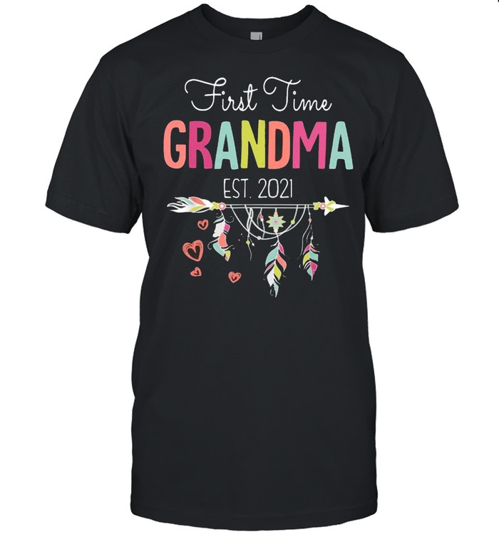 First Time Grandma Est 2021 Hippie Flower Classic shirt