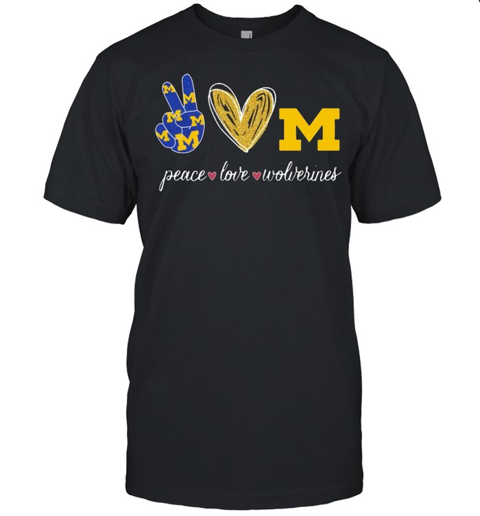 Peace Love Michigan Wolverines  Classic Men's T-shirt