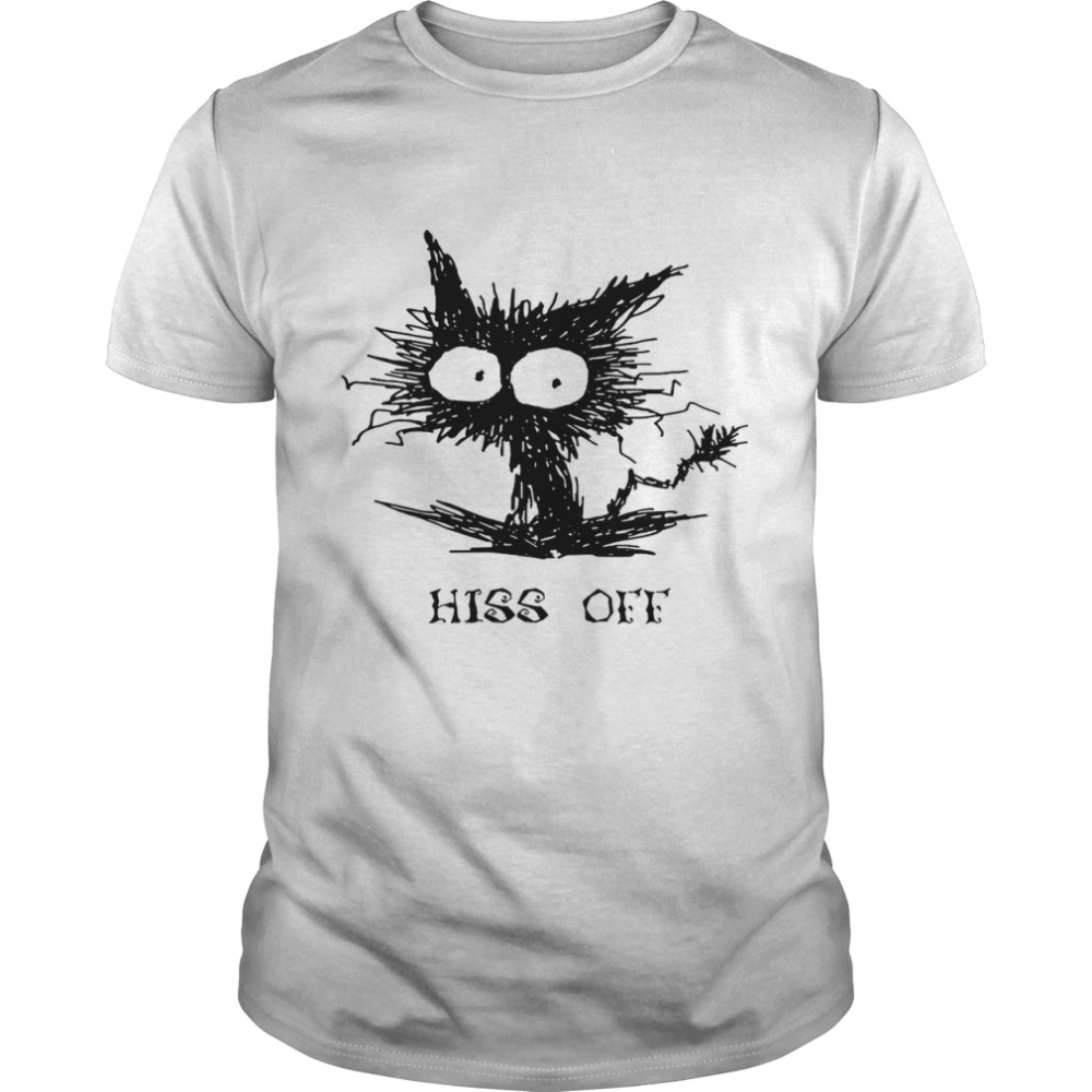 Black Cat hiss off shirt Classic Men's T-shirt