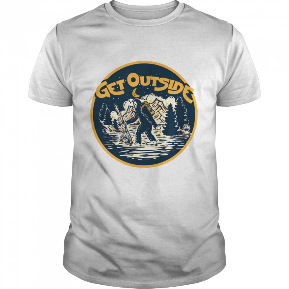 Get Outside Hiking Sasquatch & Mountains Outdoor Bigfoot  Classic Men's T-shirt