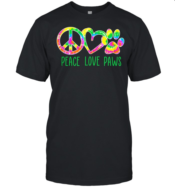 Cat Peace Love Paws Kitten Cats Paw Tie Dye  Classic Men's T-shirt