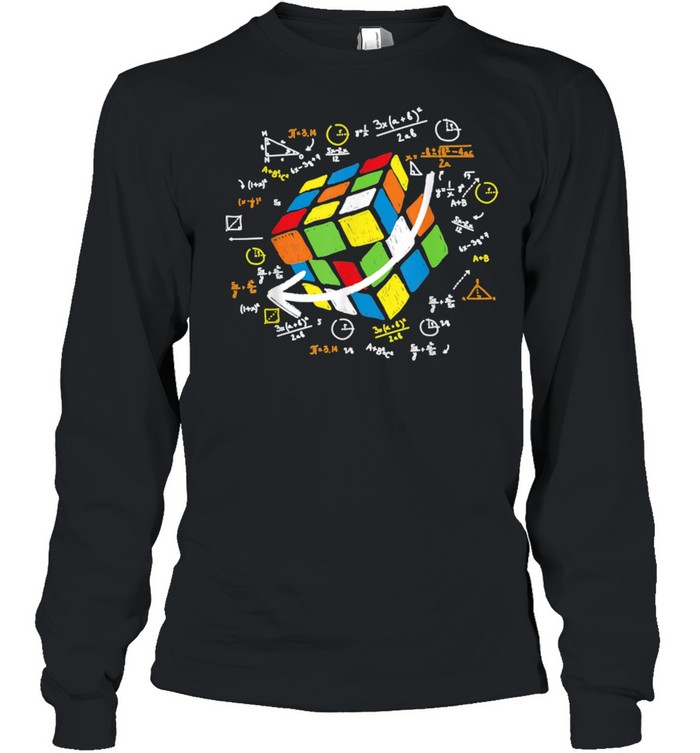 Cool Math Rubik Rubix Rubics Player Cube Maths  Long Sleeved T-shirt