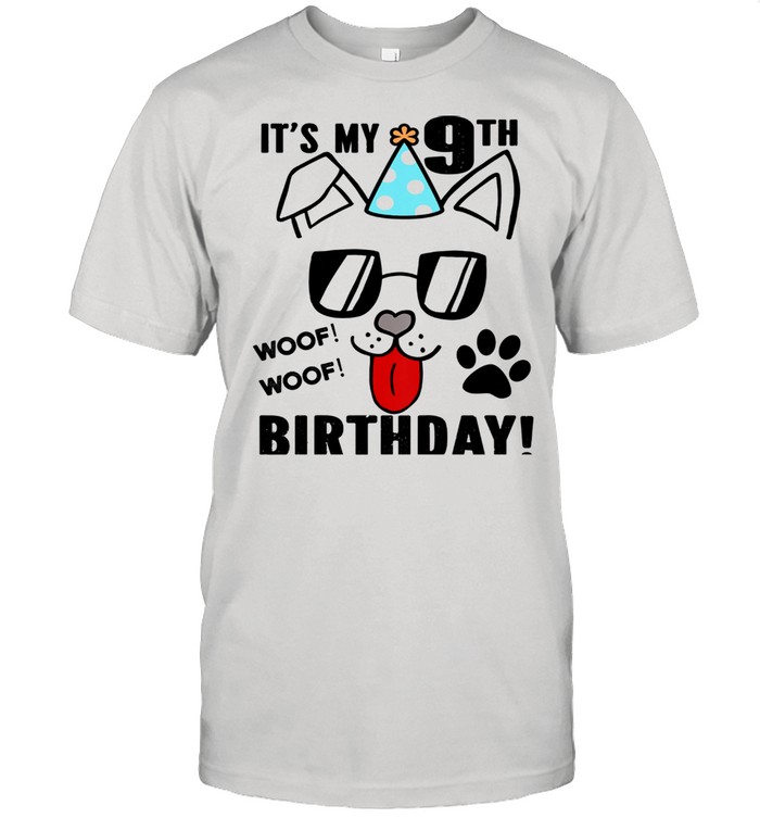 Kids it’s my 9th birthday dog theme 9 years old puppy party Shirt