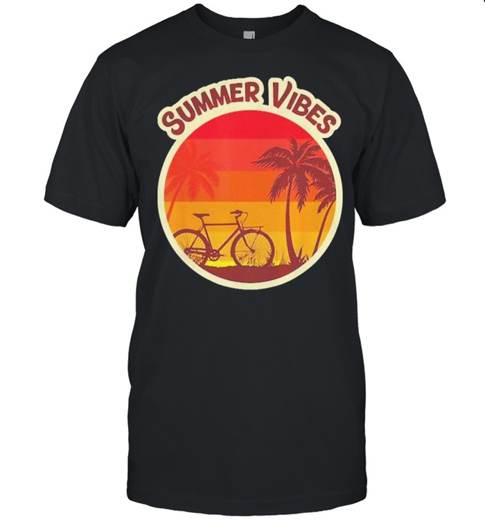 Summer Vibes Beach Sunset Bicycle and Palm Tree shirt Classic Men's T-shirt