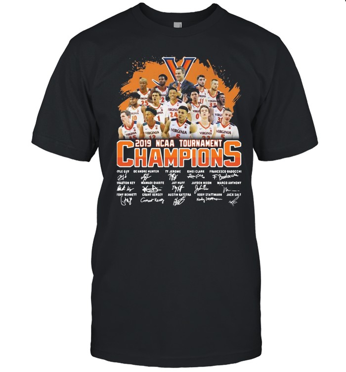 Virginia Cavaliers 2019 NCAA tournament champions signatures shirt Classic Men's T-shirt