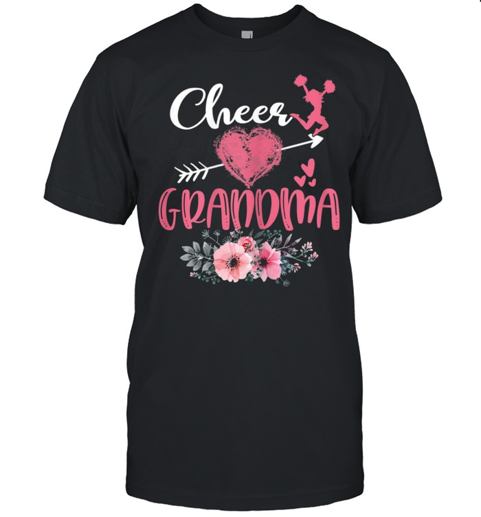Womens Cheer Grandma Floral Cheerleader Heart Mother’s Day shirt Classic Men's T-shirt