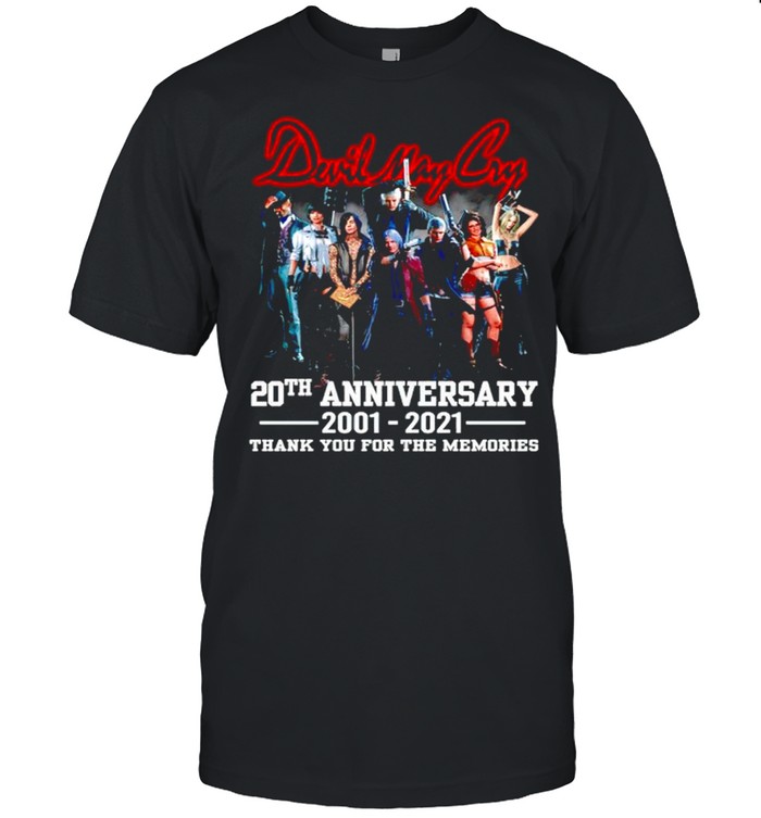 Devil May Cry 20th Anniversary 2001 2021 thank you for the memories shirt