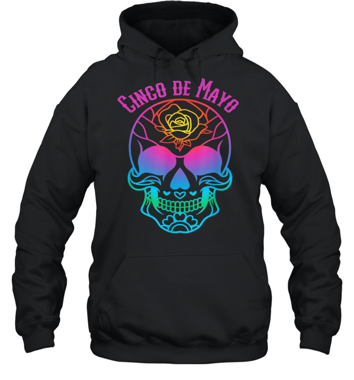 Sugar Skull Cinco de Mayo Colorful Skull shirt Unisex Hoodie
