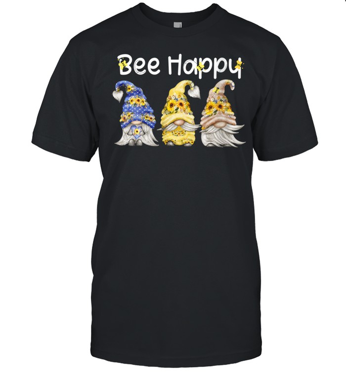Womens Bee Happy Bee Gnome Spring Sunflower Gnome shirt Classic Men's T-shirt