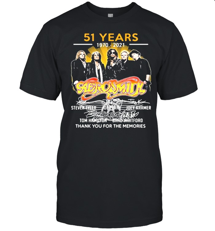 51 Years 1970 2021 Aerosmith Thank You For The Memories Signature Shirt