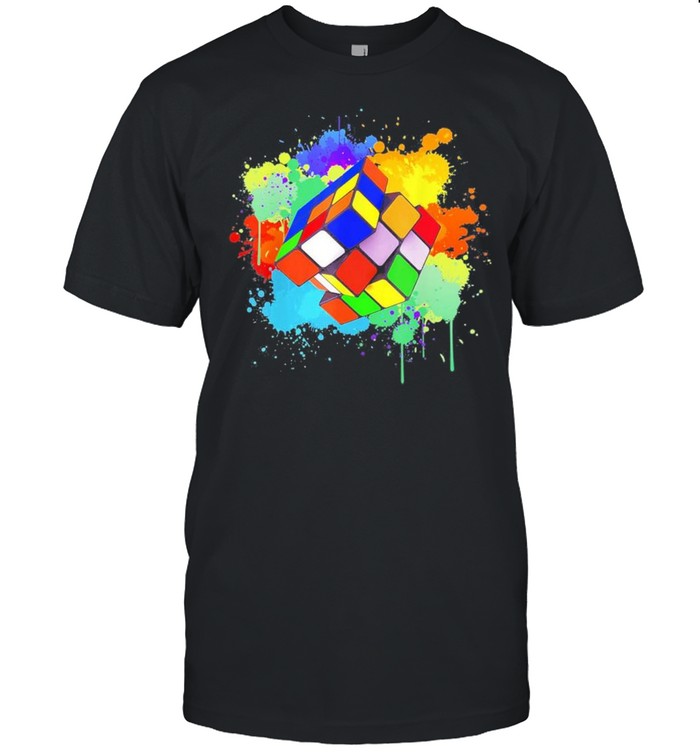 Cool rubik rubix rubics player cube watercolor lovers shirt