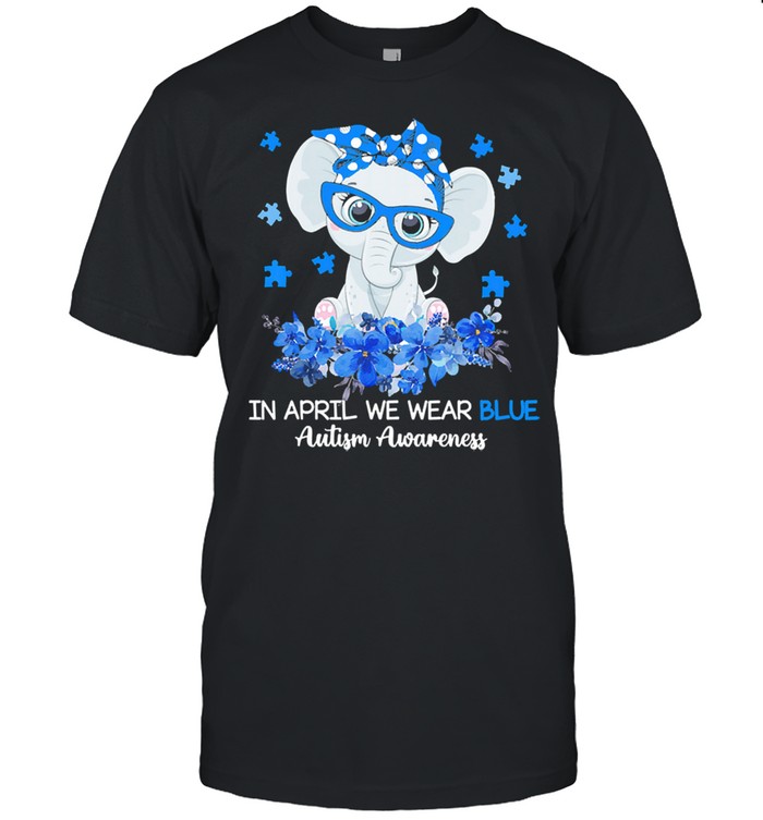 Elephant in april we wear blue autism awareness shirt Classic Men's T-shirt