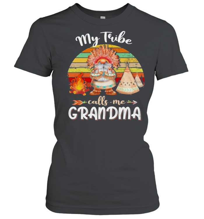 Gnome Native my tribe calls me grandma vintage shirt Classic Women's T-shirt