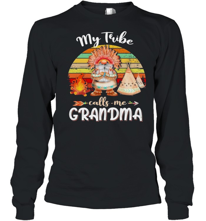 Gnome Native my tribe calls me grandma vintage shirt Long Sleeved T-shirt