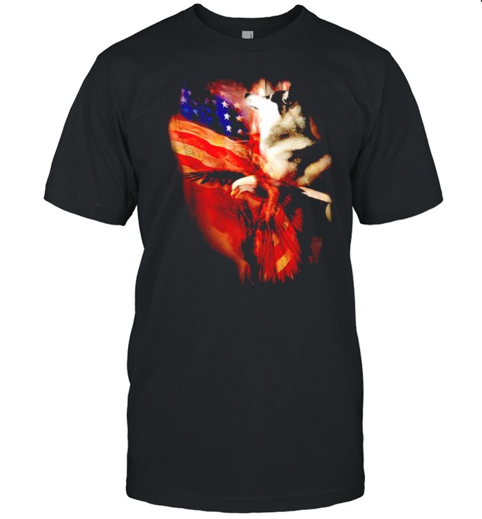 Siberian Husky American Wings 4th of July shirt