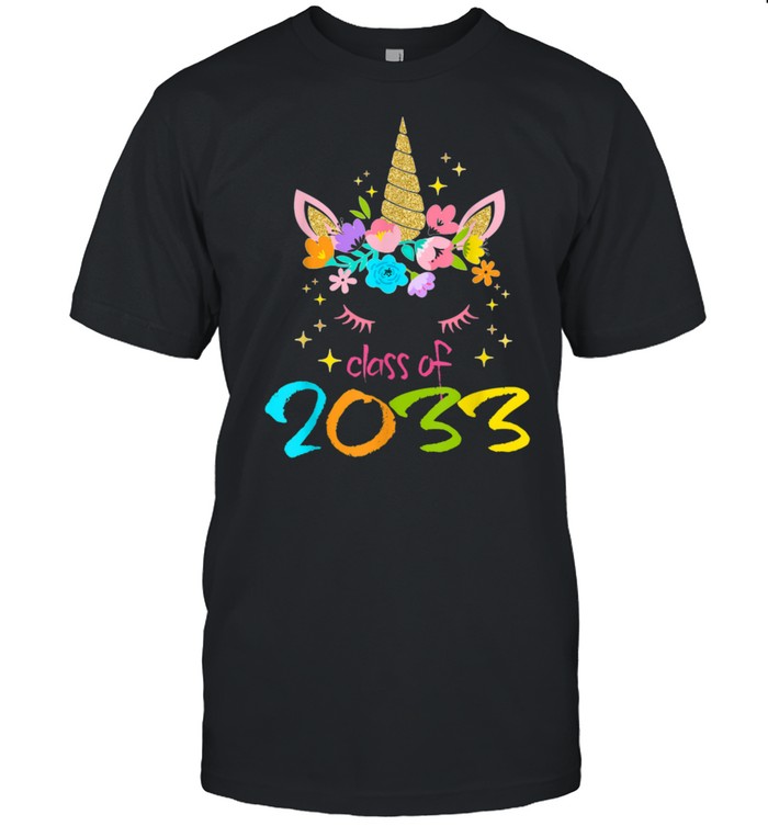 Unicorn First Day Of School Class Of 2033 Grow With Me shirt