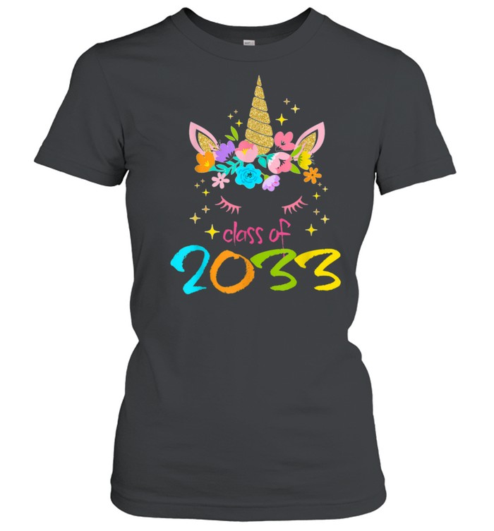 Unicorn First Day Of School Class Of 2033 Grow With Me shirt Classic Women's T-shirt