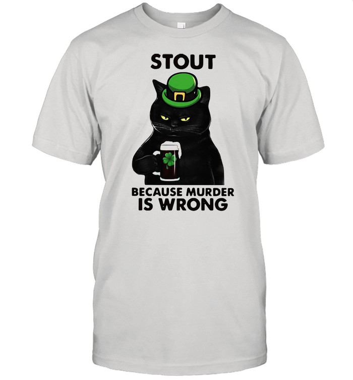 Black Cat Stout Because Murder Is Wrong T-shirt Classic Men's T-shirt