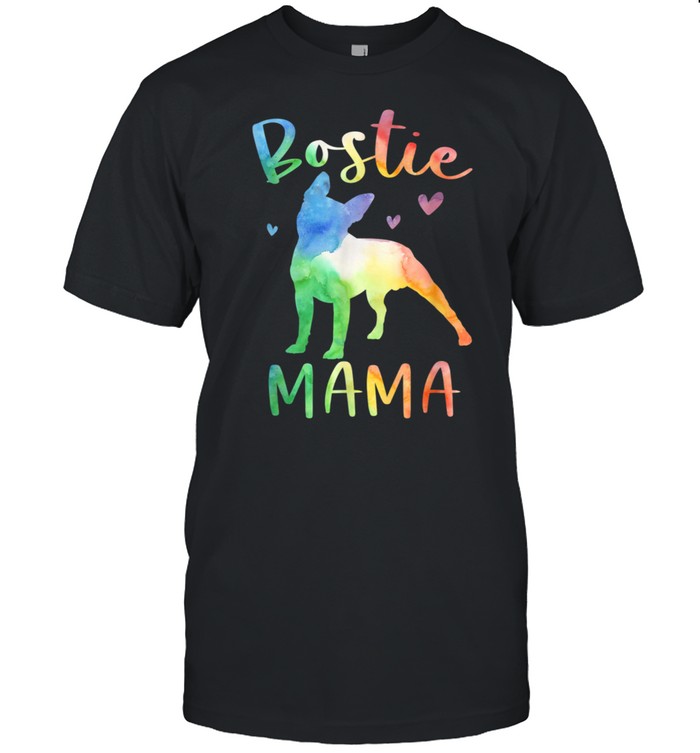Bostie Mama Colorful Boston Terrier Dog Mom shirt