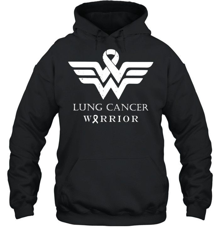 Lung Cancer Warrior Wonder Woman Logo Unisex Hoodie