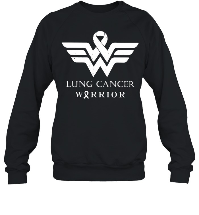 Lung Cancer Warrior Wonder Woman Logo Unisex Sweatshirt