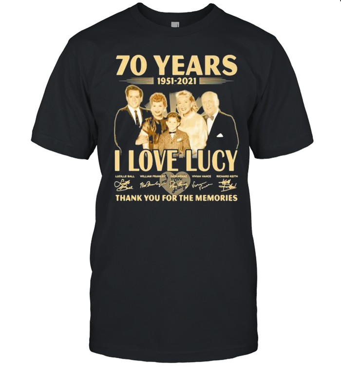 70 Years 1951 2021 I Love Lucy Thank You For The Memories Signature  Classic Men's T-shirt