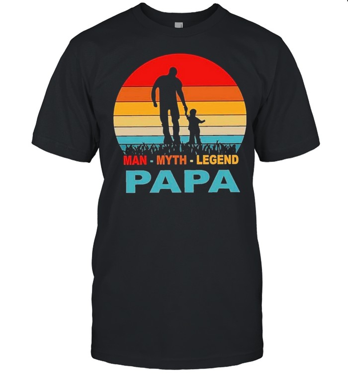 Man Myth Legend Papa Happy Fathers Day 2021 Retro Sunset shirt Classic Men's T-shirt