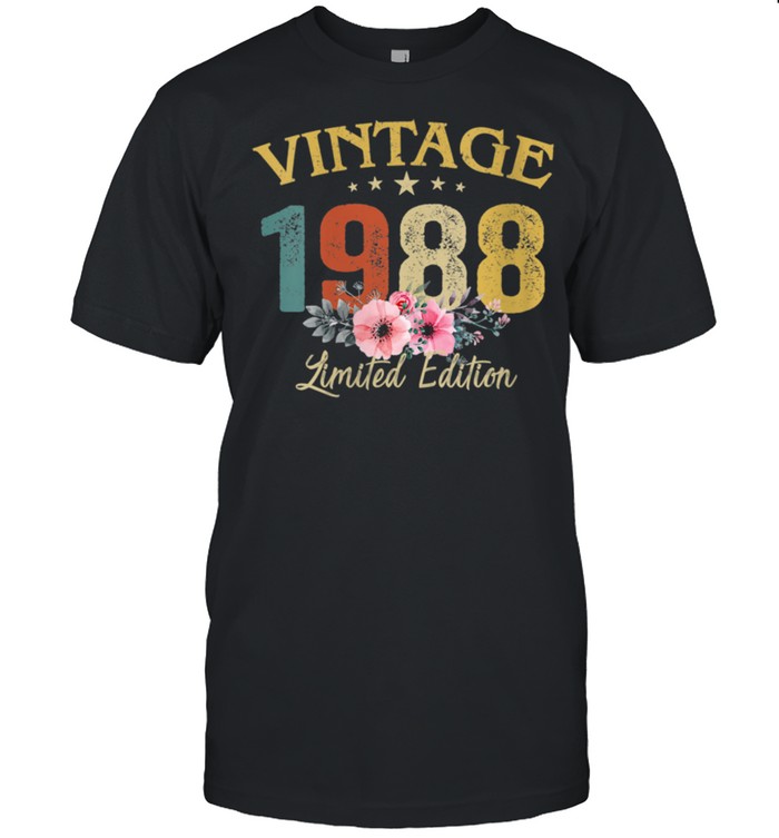 Vintage 1988 Sunflower 33rd Birthday Awesome shirt