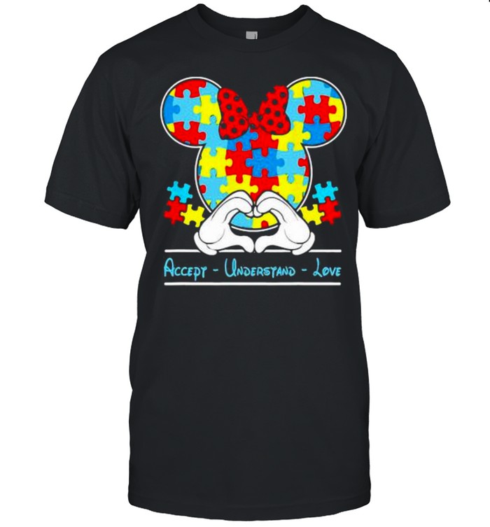 Mickey Love Heart Accept Understand Autism Awareness Classic Men's T-shirt