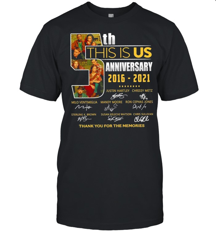 05th Anniversary 2016 2021 This Is Us Signatures Thank You For The Memories shirt Classic Men's T-shirt