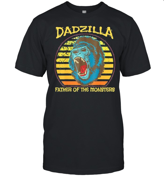 Dadzilla Retro Sunset Gorilla Father Of The Monsters shirt Classic Men's T-shirt