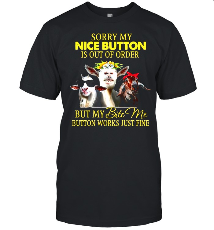 Sorry My Nice Button Is Out Of Order But My Bite Me Button Works Just Fine T-shirt