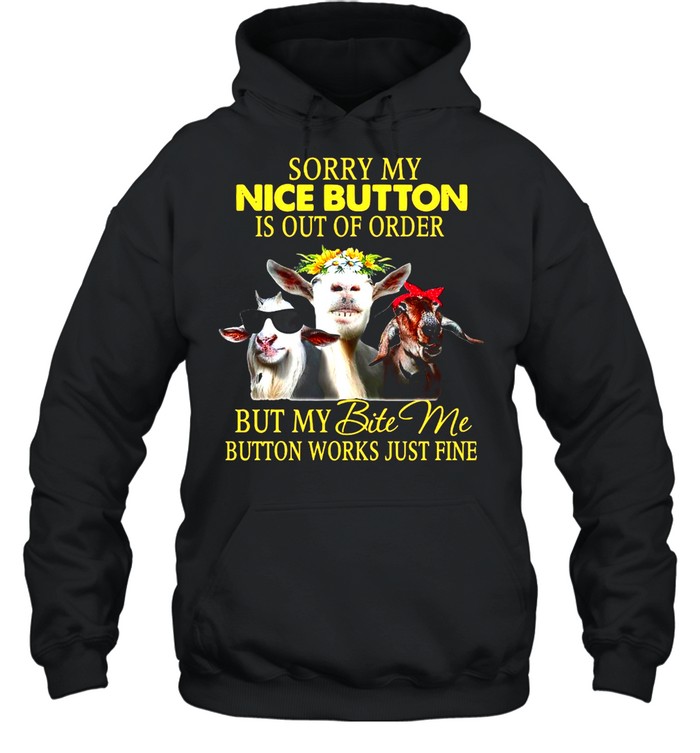 Sorry My Nice Button Is Out Of Order But My Bite Me Button Works Just Fine T-shirt Unisex Hoodie