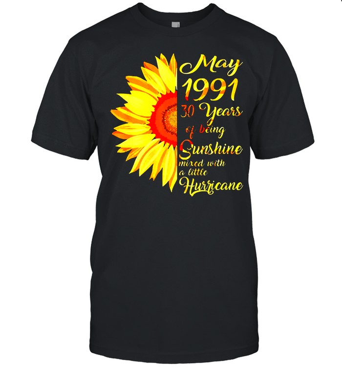 Sunflower May girl 1991 shirt 30 years old 30th birthday 2021 shirt Classic Men's T-shirt
