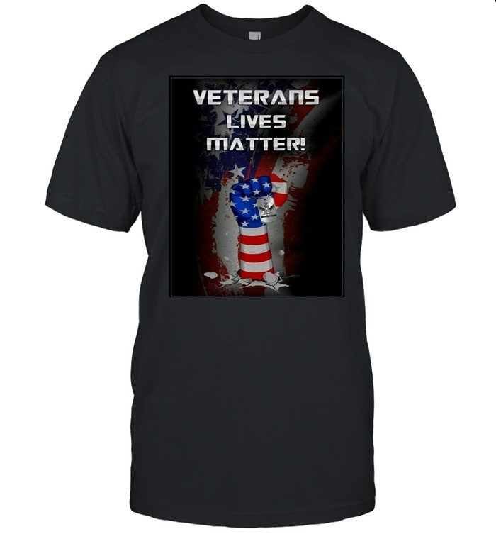 American Flag Veterans Lives Matter Hand T-shirt Classic Men's T-shirt