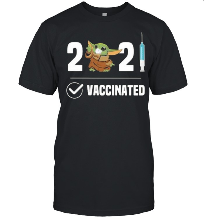 2021 Vaccinated Baby Yoda Wear Mask  Classic Men's T-shirt