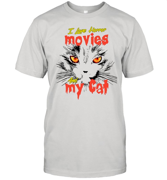 I Love Horror Movies And My Cat T-shirt Classic Men's T-shirt