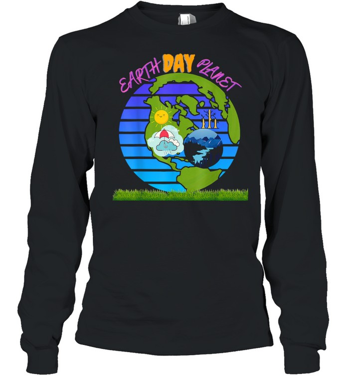 Earth day planet 2021 Long Sleeved T-shirt